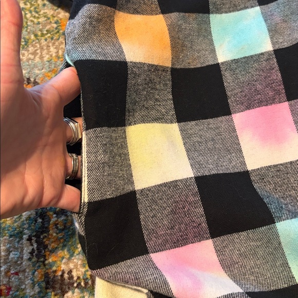 💎RARE/HTF💎🆕Wild Fable Pastel Plaid Check Flannel Shacket, Size Small - Picture 5 of 7